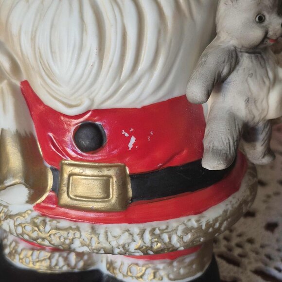 🎄Vintage Porcelain Santa Claus Piggy Bank - 70s Trinket Figurine - Picture 13 of 13